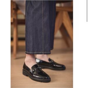 Franco Sarto Cason Black Patent Leather Like Loafer Size 9. Gucci look